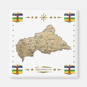 Imã Mapa Centrafrique + Íman sinalizador