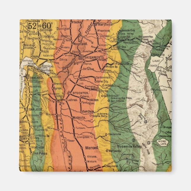 Imã Mapa climático da Califórnia (Frente)