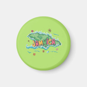 Imã Mapa colorido da ilha jamaicana