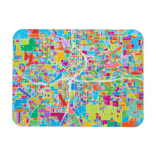 Ímã Mapa colorido de Atlanta