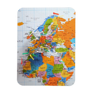 Ímã Mapa colorido do viagem