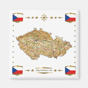 Imã Mapa Czechia + ímã dos sinos