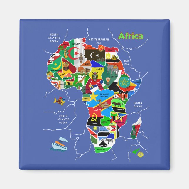 Imã Mapa da África (Frente)
