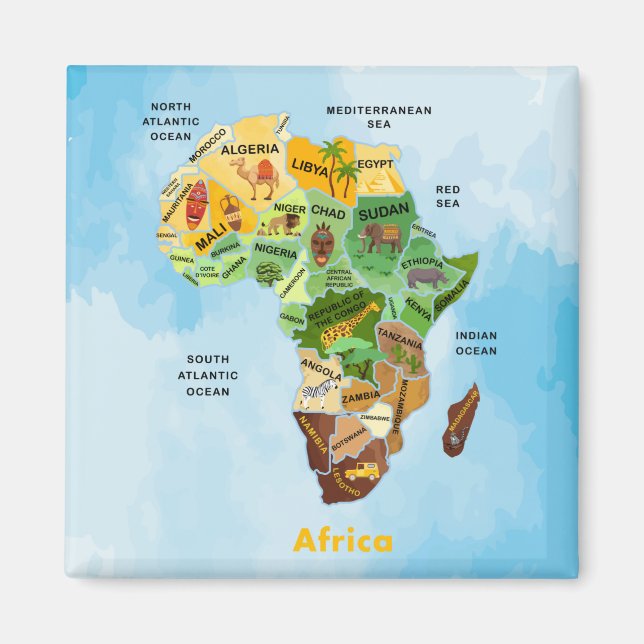 Imã Mapa da África (Frente)