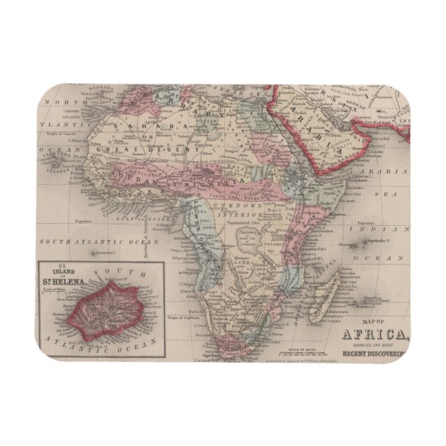 Ímã Mapa da África com a Rua Helena (Horizontal)