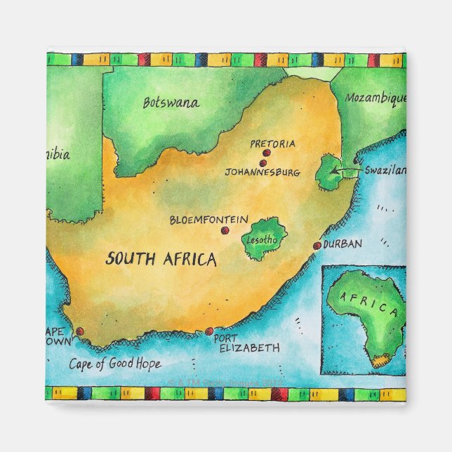 Imã Mapa da África do Sul (Frente)