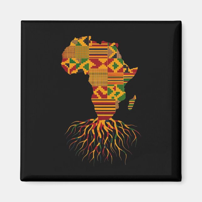 Imã Mapa da África Kente Juneteenth Afro-Americano Pre (Frente)