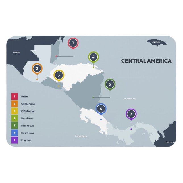 Ímã Mapa da América Central (Horizontal)