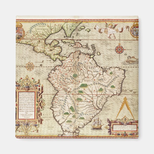 Imã Mapa da América Central e do Sul (Frente)