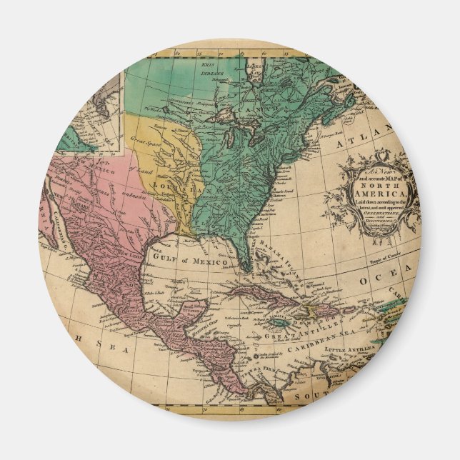 Imã Mapa da América do Norte de 1763 (Frente)