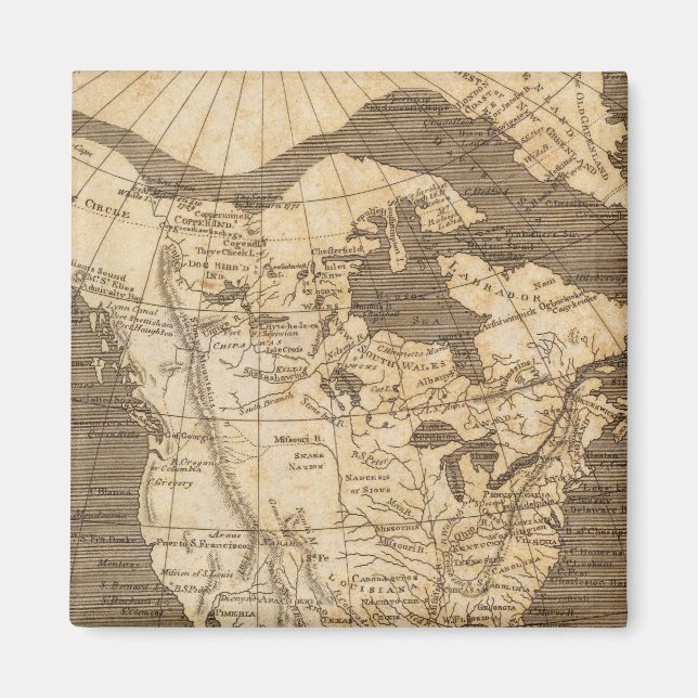 Imã Mapa da América do Norte por Arrowsmith (Frente)