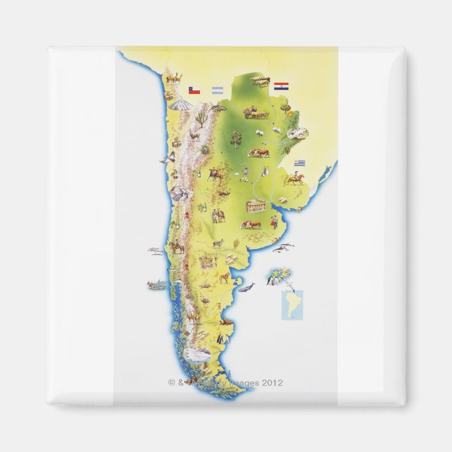 Imã Mapa da América do Sul (Frente)