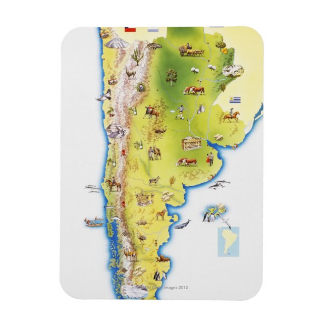 Ímã Mapa da América do Sul (Vertical)