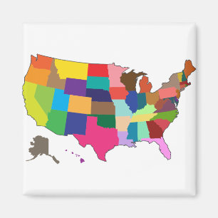 Imã Mapa da América em Cores
