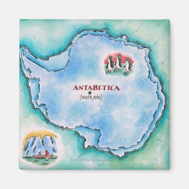 Imã Mapa da Antártica (Frente)