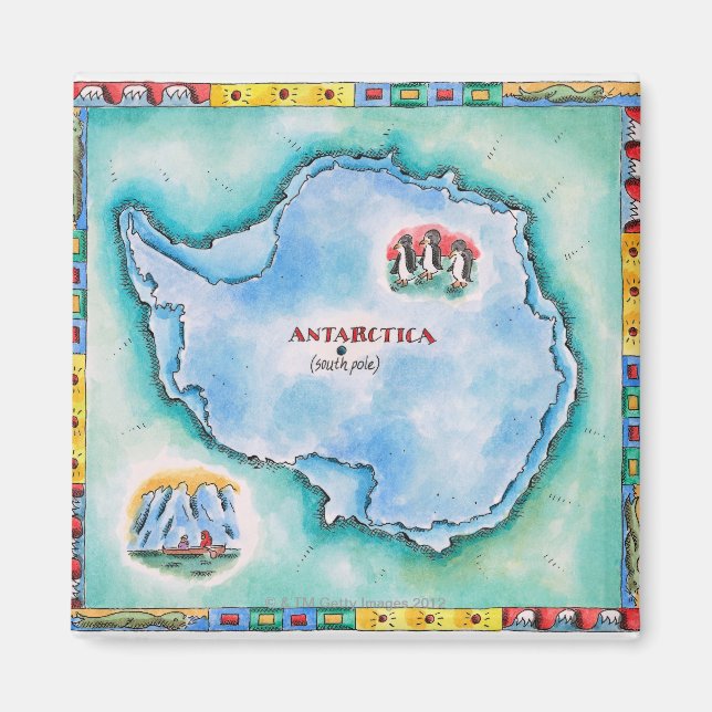 Imã Mapa da Antártica (Frente)