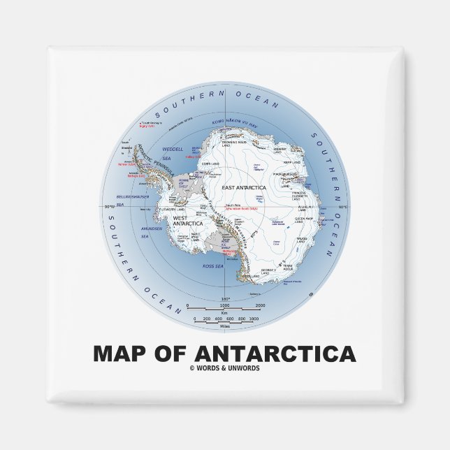 Imã Mapa Da Antártica (Geografia) (Frente)