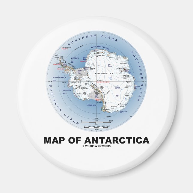 Imã Mapa Da Antártica (Geografia) (Frente)