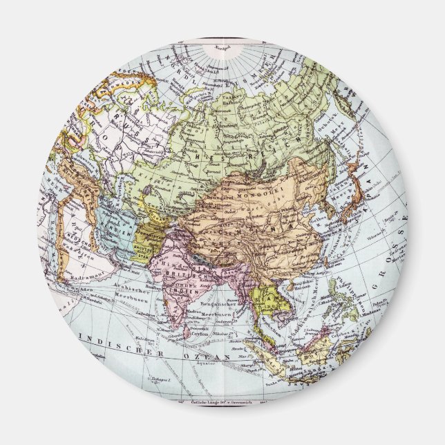 Imã Mapa da Ásia do século XIX (Frente)