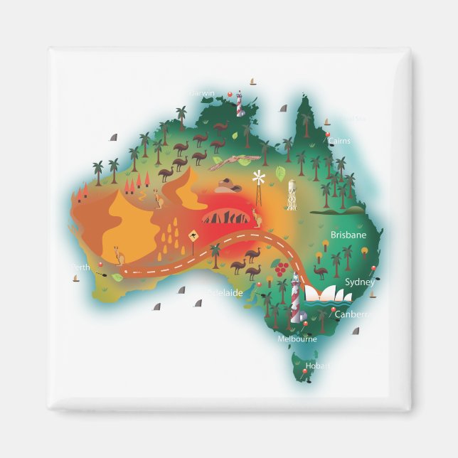 Imã Mapa da Austrália (Frente)