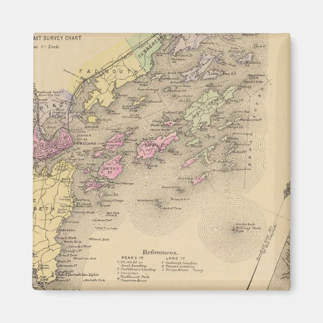 Imã Mapa da Baía de Casco (Frente)