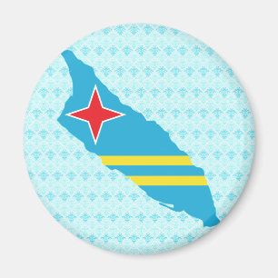 Imã Mapa da bandeira de Aruba sem redução