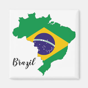 Imã Mapa da bandeira de Brasil