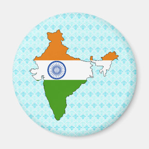 Imã Mapa da bandeira de India sem redução