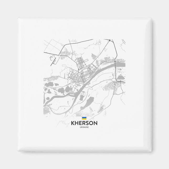 Imã Mapa da Bandeira de Kherson Ucrânia  (Frente)