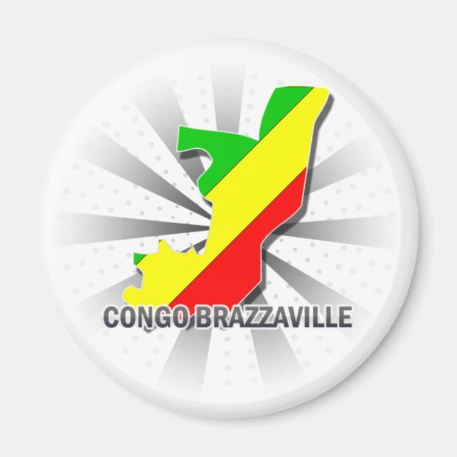 Imã Mapa da Bandeira do Congo-Brazzaville 2.0 (Frente)
