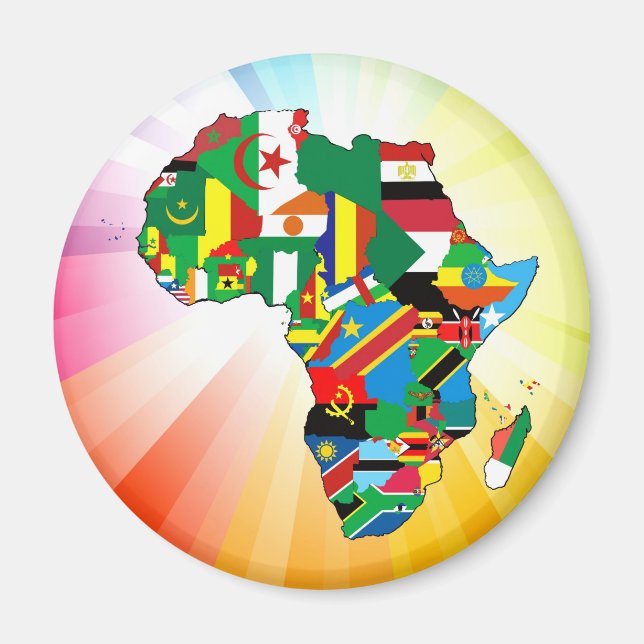 Imã Mapa da Bandeira do Continente Africano 2 (Frente)