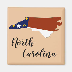 Imã Mapa da bandeira do estado de North Carolina