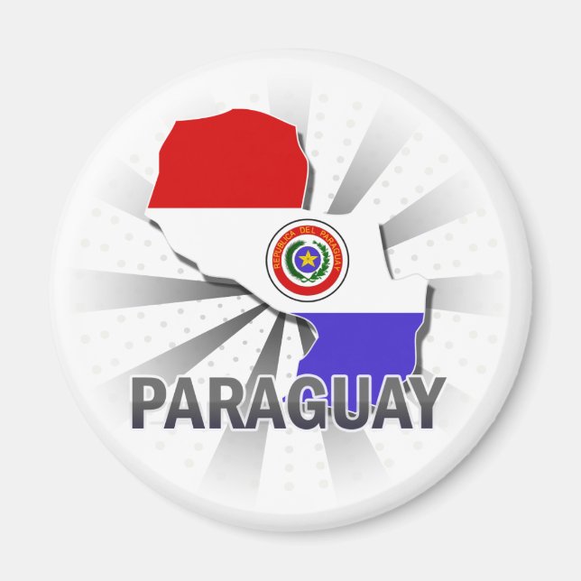 Imã Mapa da Bandeira do Paraguai 2.0 (Frente)