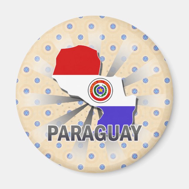 Imã Mapa da Bandeira do Paraguai 2.0 (Frente)