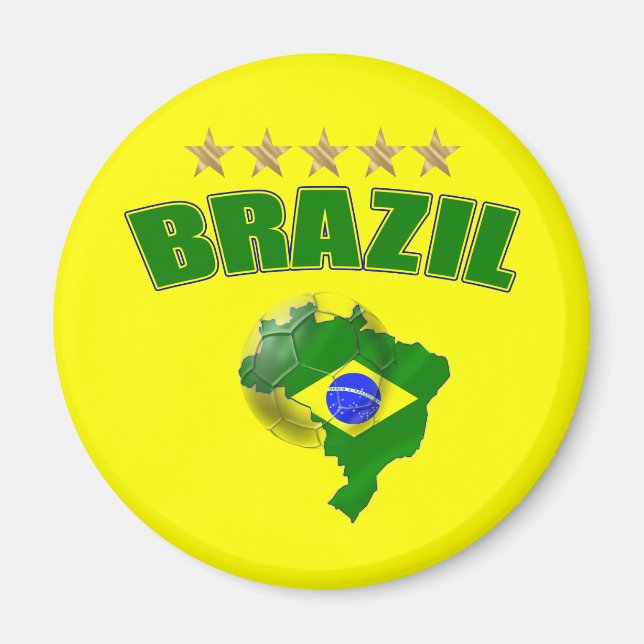 Imã Mapa da Bola de Futebol do Brasil (Frente)