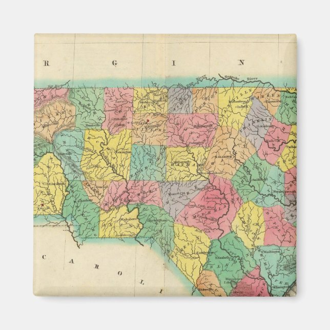 Imã Mapa Da Carolina Do Norte (Frente)