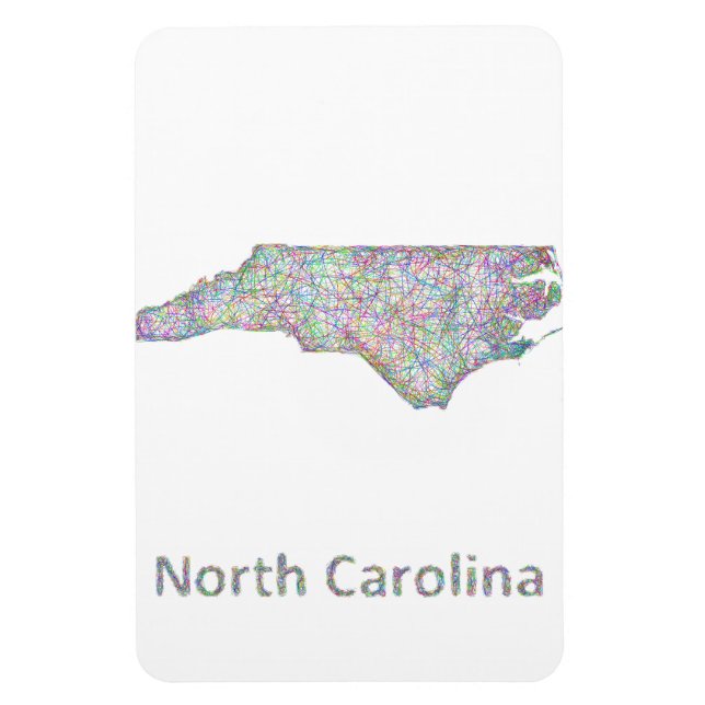 Ímã mapa da Carolina do Norte (Vertical)