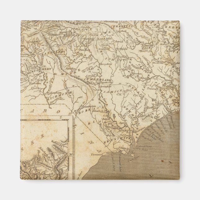 Imã Mapa da Carolina do Norte por Arrowsmith (Frente)
