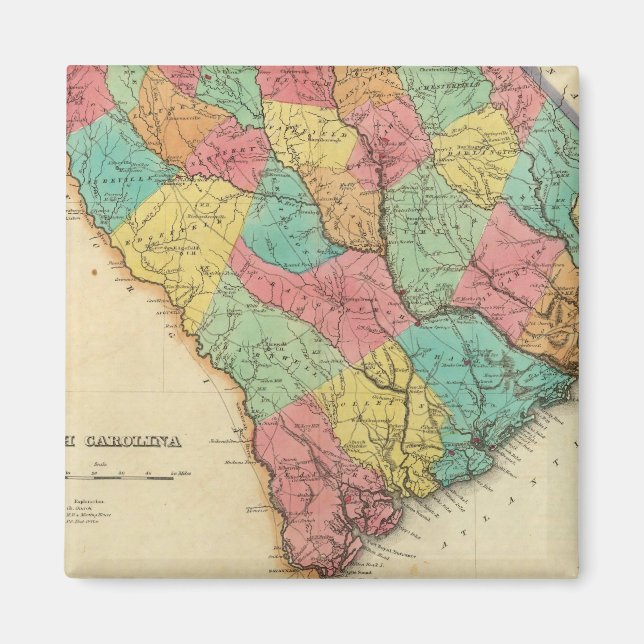 Imã Mapa Da Carolina Do Sul (Frente)