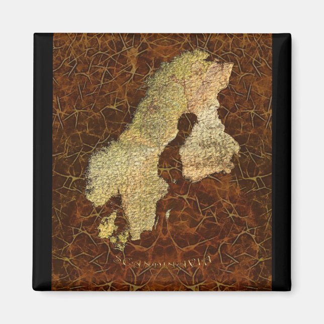 Imã Mapa da Cartografia Escandinávia (Frente)