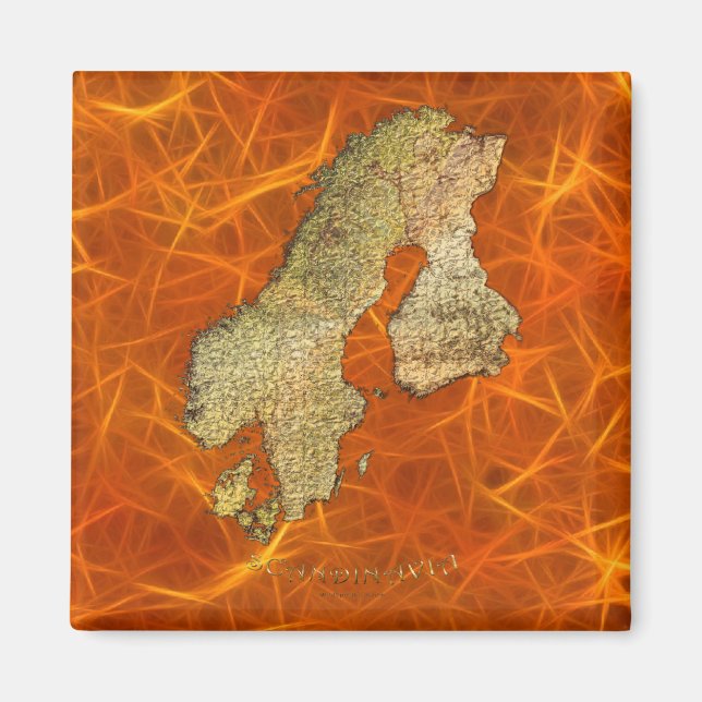 Imã Mapa da Cartografia Escandinávia (Frente)