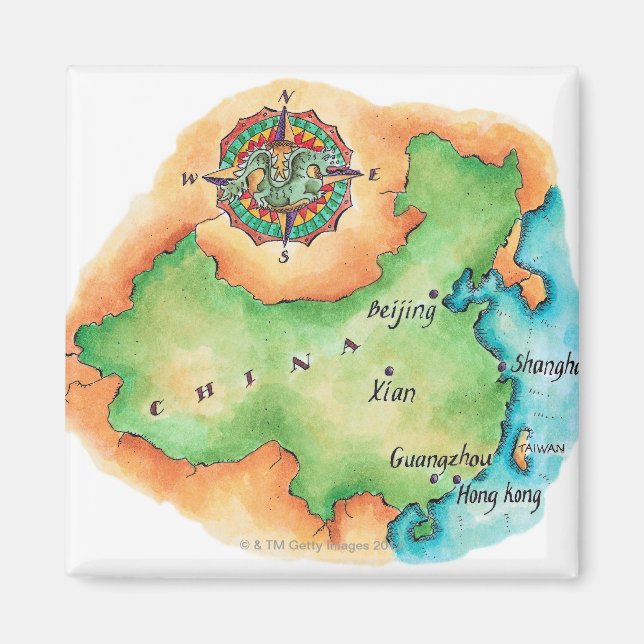 Imã Mapa da China (Frente)