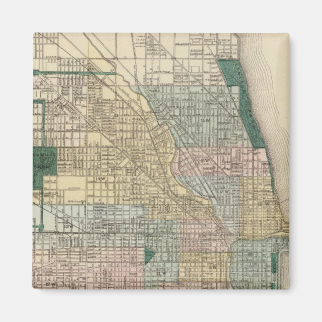 Imã Mapa da cidade de Chicago (Frente)