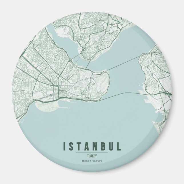 Imã Mapa da Cidade de Istambul Turquia Design Minimali (Frente)