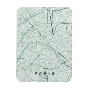 Ímã Mapa da Cidade de Paris França Design Minimalista