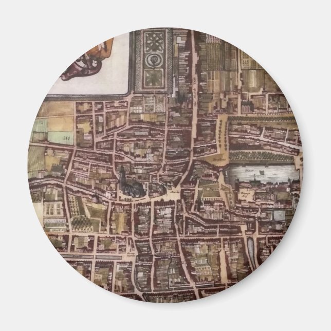 Imã Mapa da cidade de réplica de Haia 1649 (Frente)