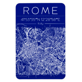 Ímã Mapa da Cidade de Roma em Blueprint