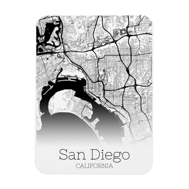 Ímã Mapa da cidade de San Diego moderno (Vertical)