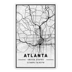 Ímã Mapa da Cidade de Viagem de Atlanta Georgia