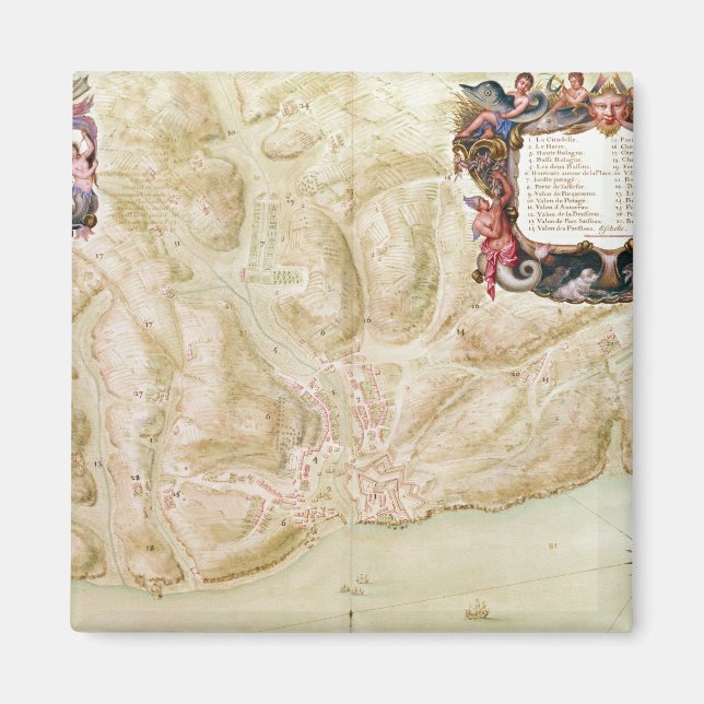 Imã Mapa da cidade e da cidade de Bellisle (Frente)